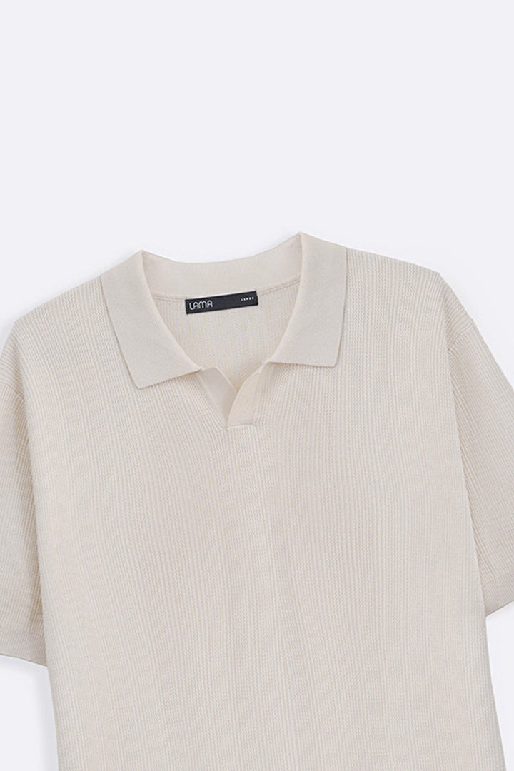 CREAM LUXE KNIT POLO