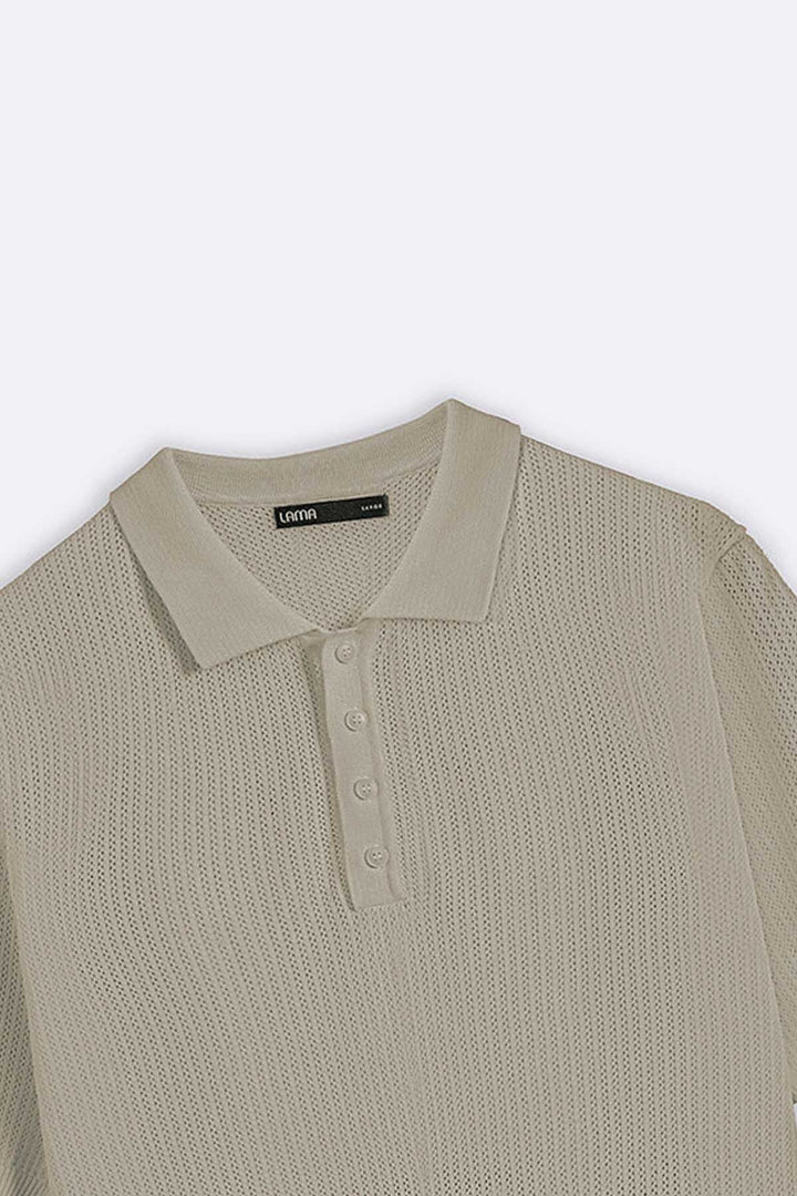 BEIGE TEXTURED POLO