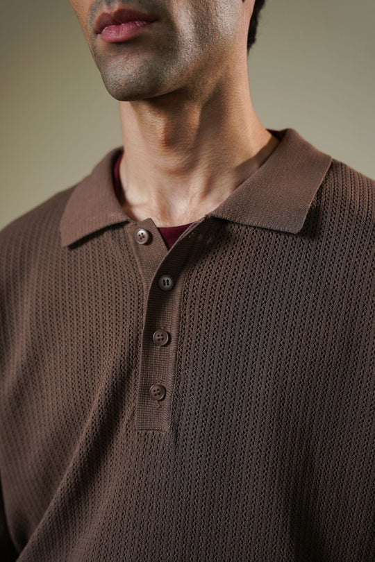 COFFEE TEXTURED POLO