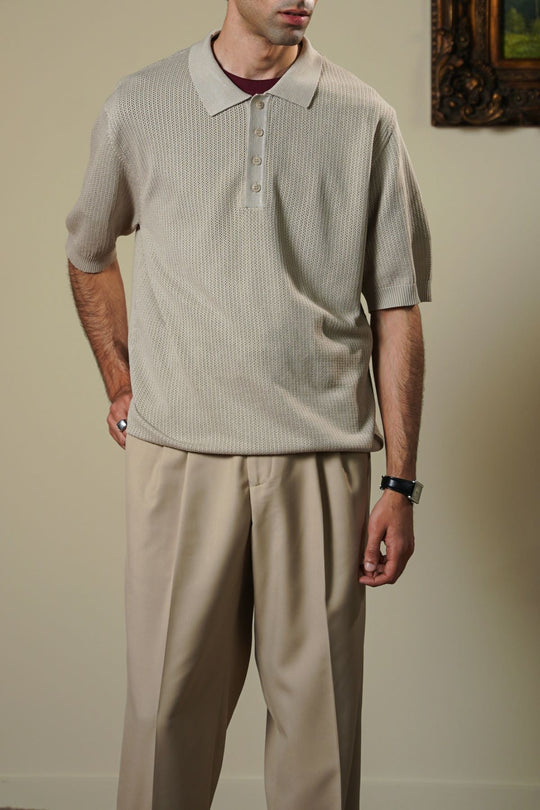 OFF WHITE TEXTURED POLO