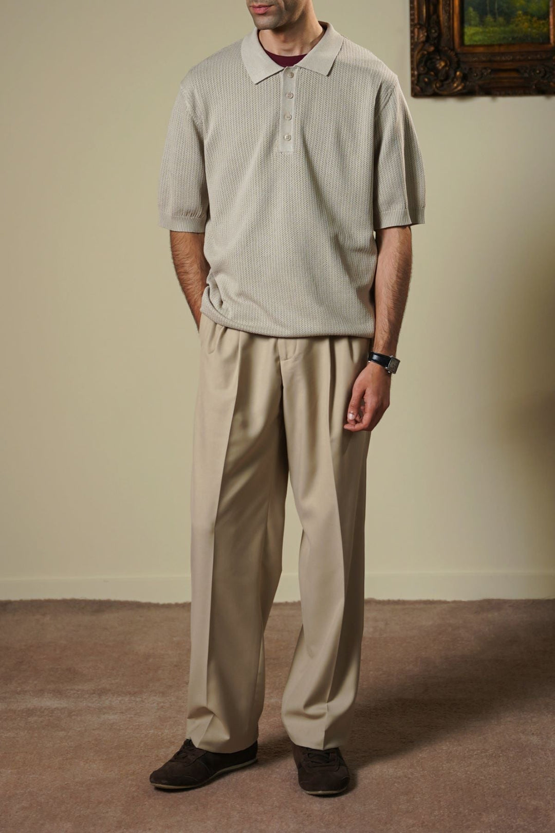 OFF WHITE TEXTURED POLO