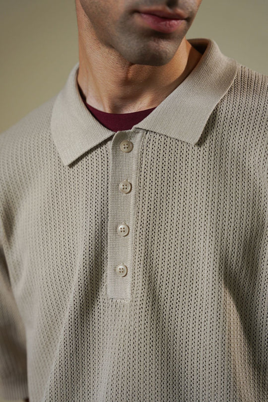 OFF WHITE TEXTURED POLO