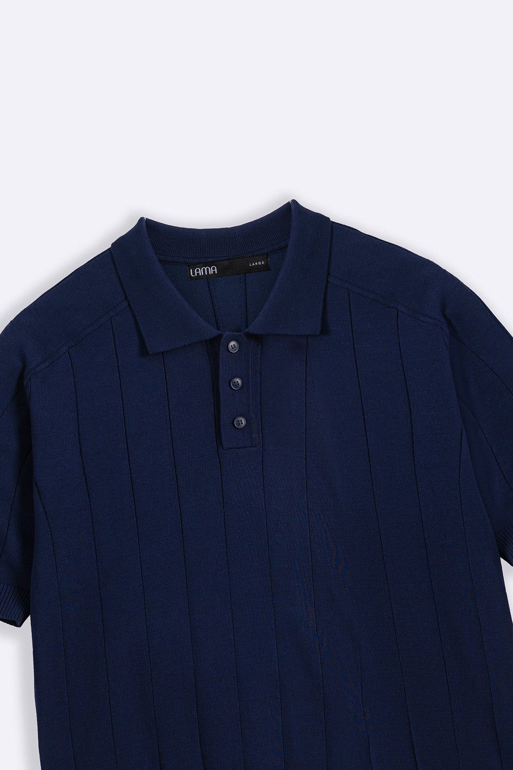 NAVY VERTICAL TEXTURED POLO