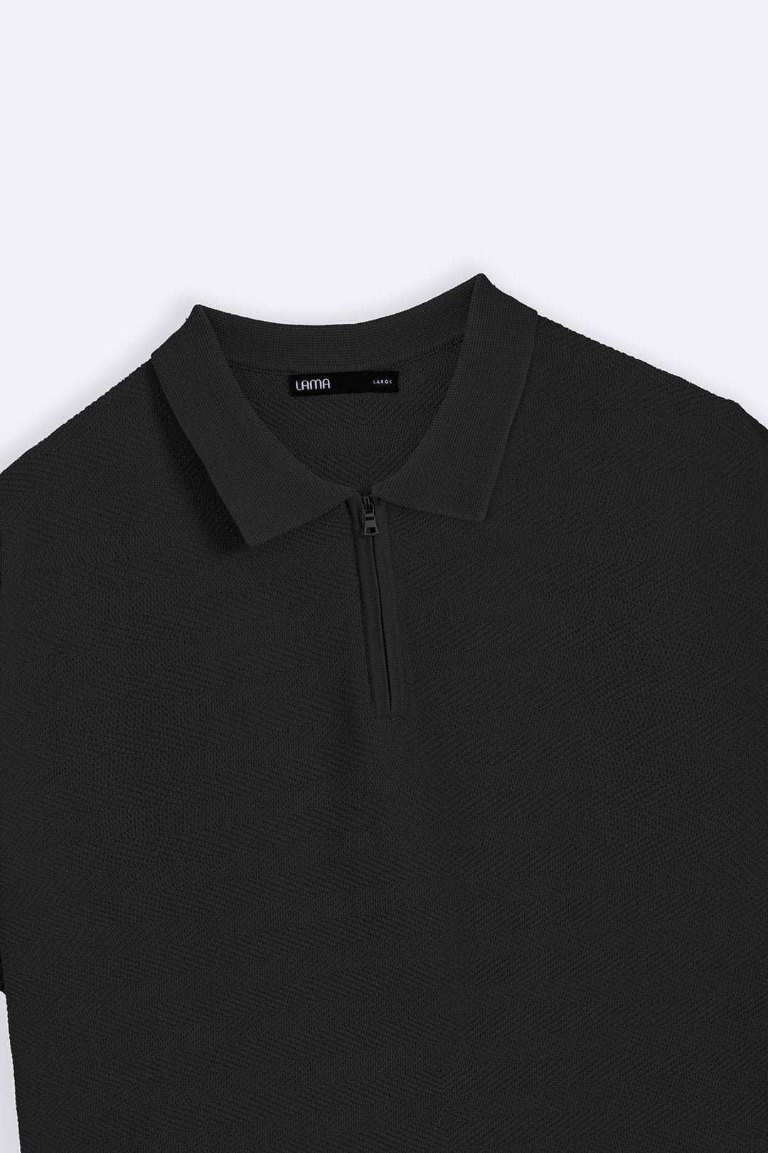BLACK ZIPPER POLO