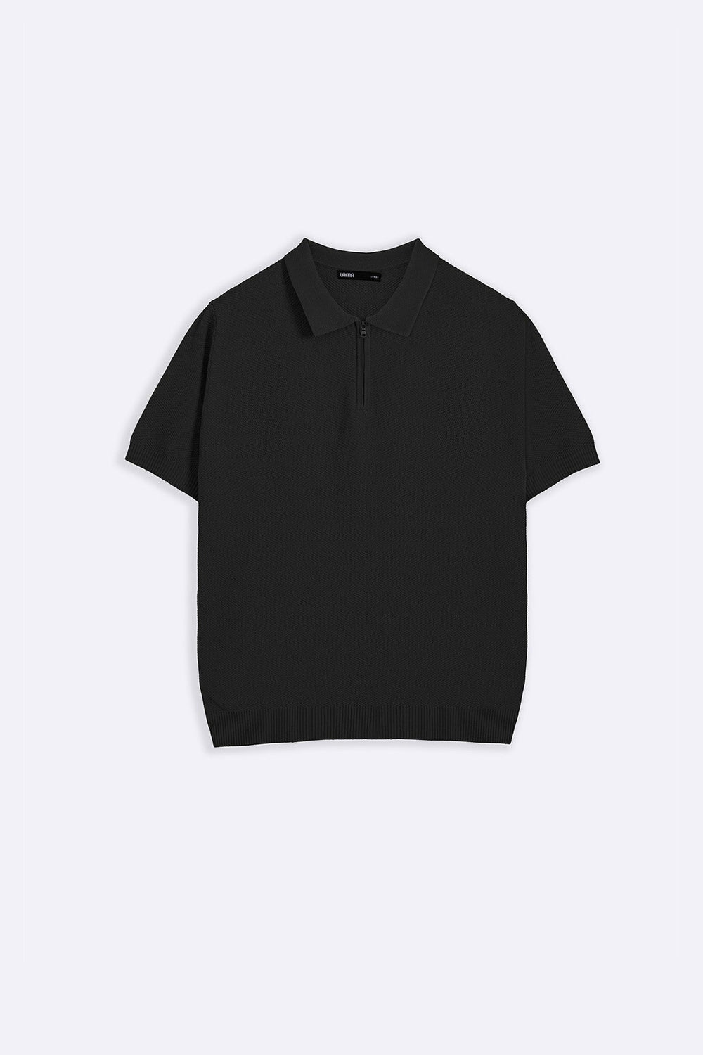 BLACK ZIPPER POLO