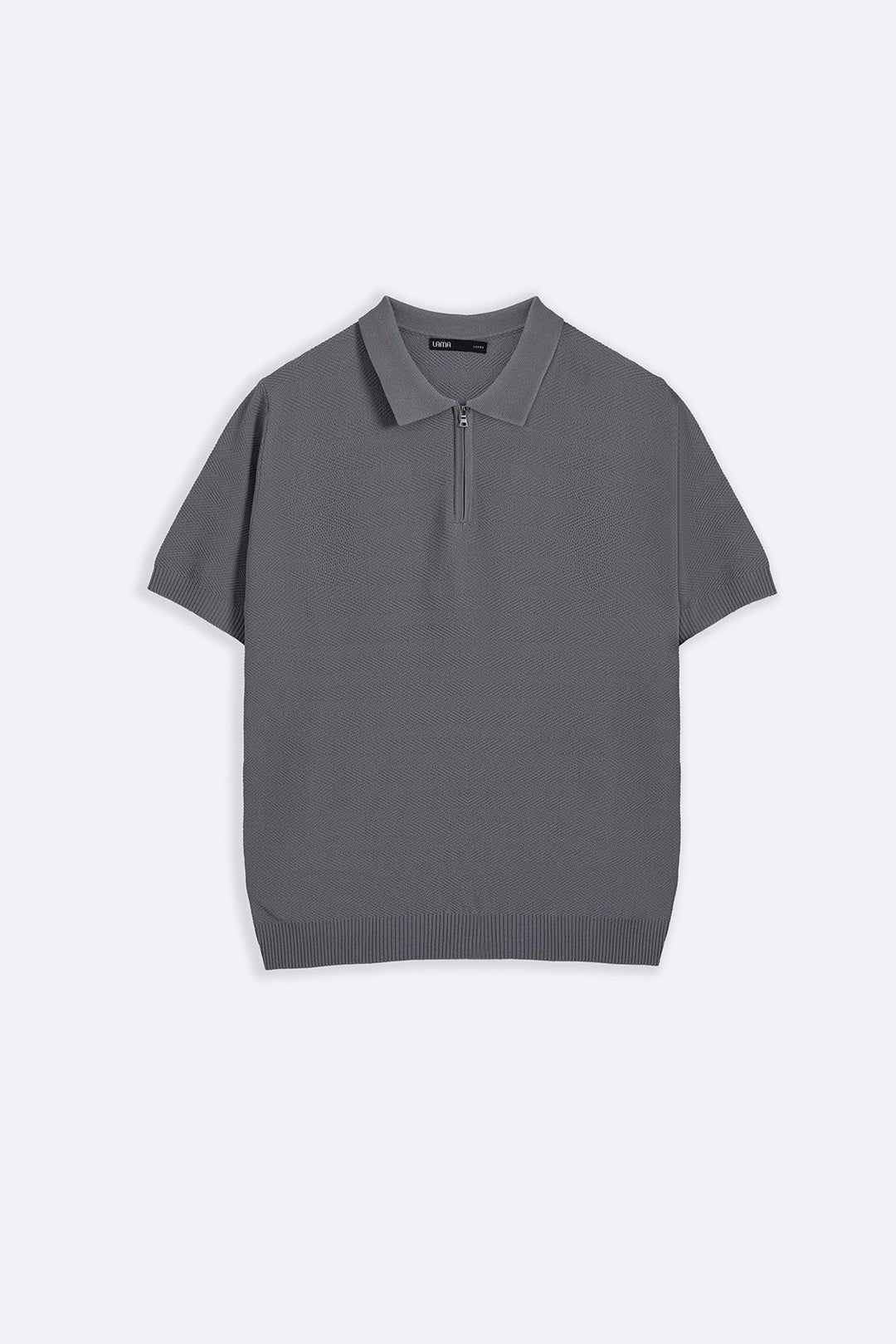 GREY ZIPPER POLO