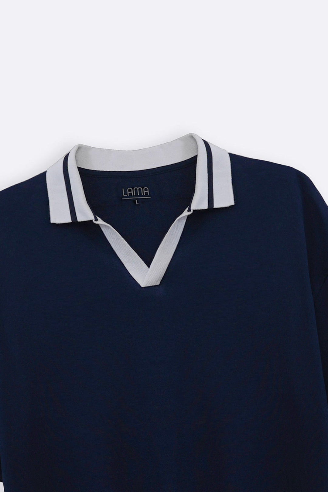 BLACK PRINTED POLO TEE