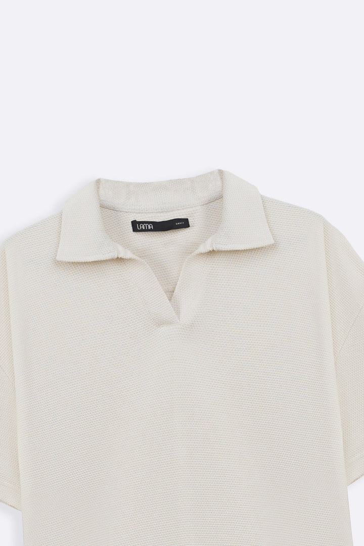 IVORY OPEN COLLAR RESORT POLO