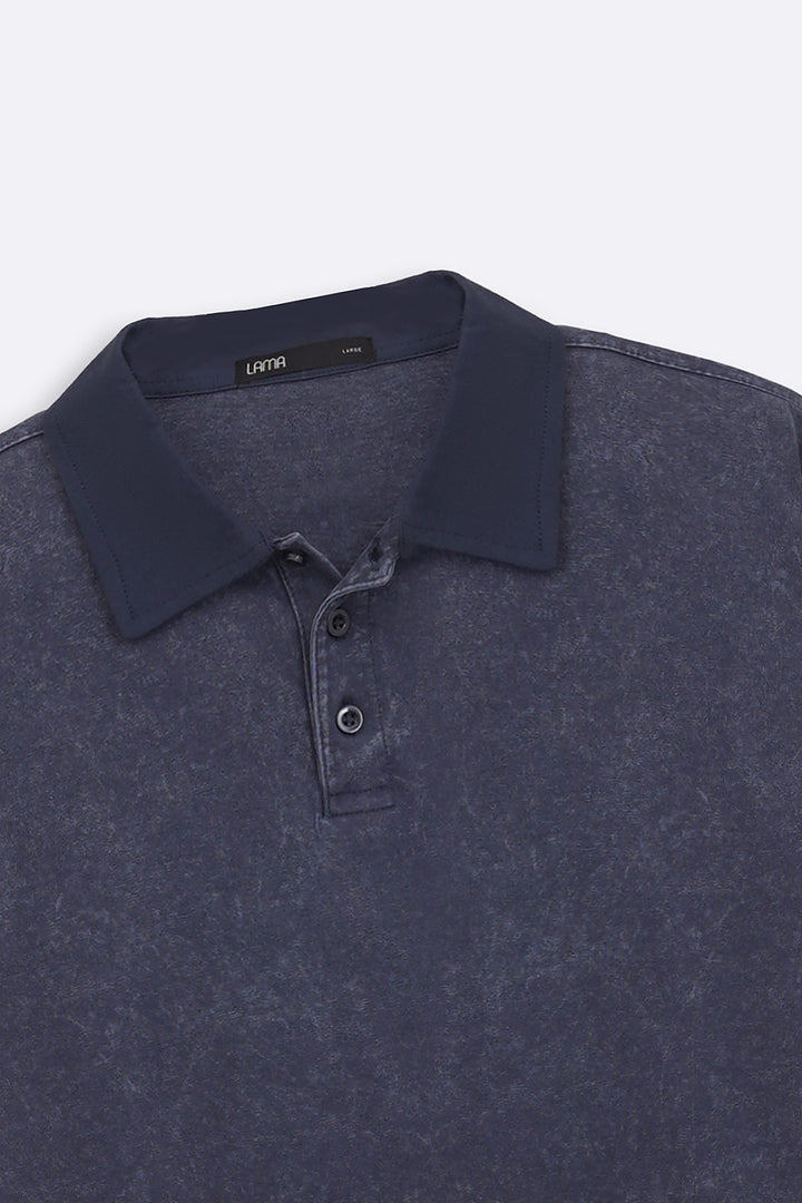 NAVY CONTRAST COLLAR POLO