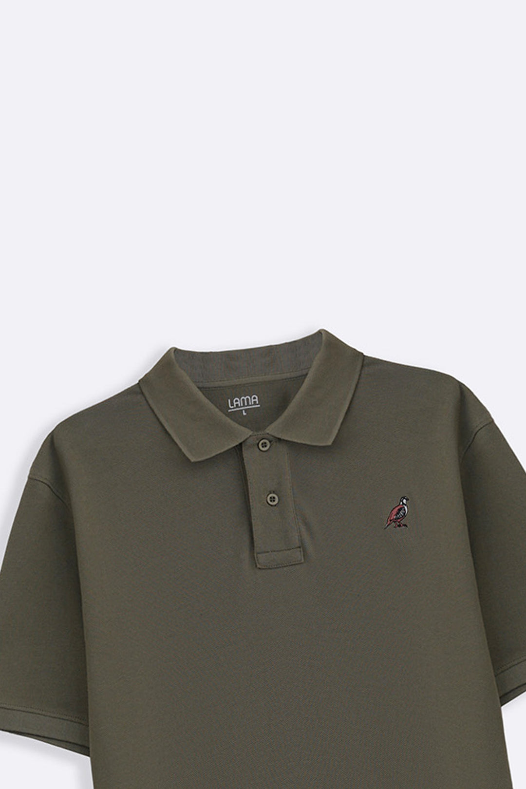 OLIVE PIQUE POLO SHIRT