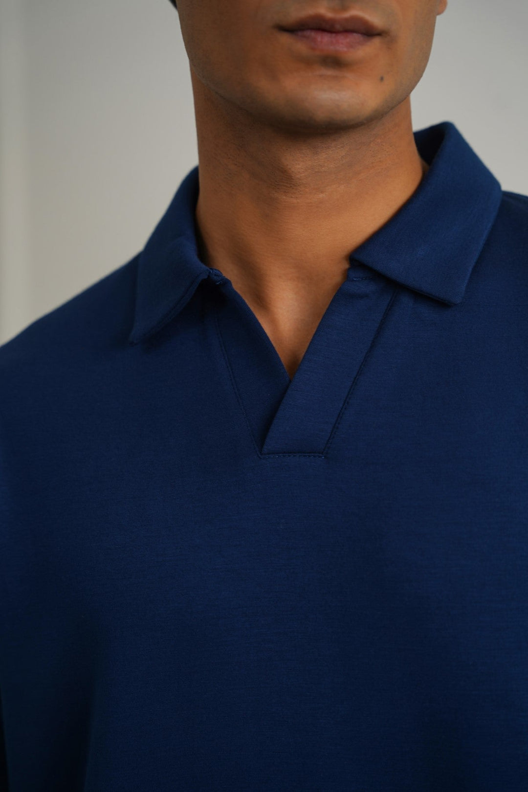 NAVY EASY KNITTED POLO
