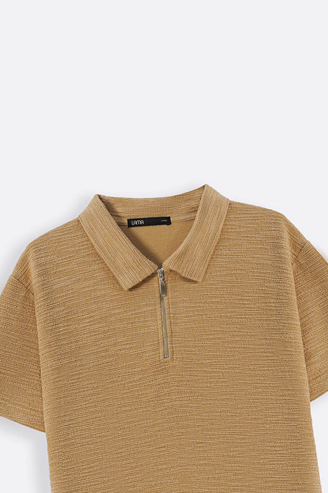 SAND TEXTURED ZIPPER POLO