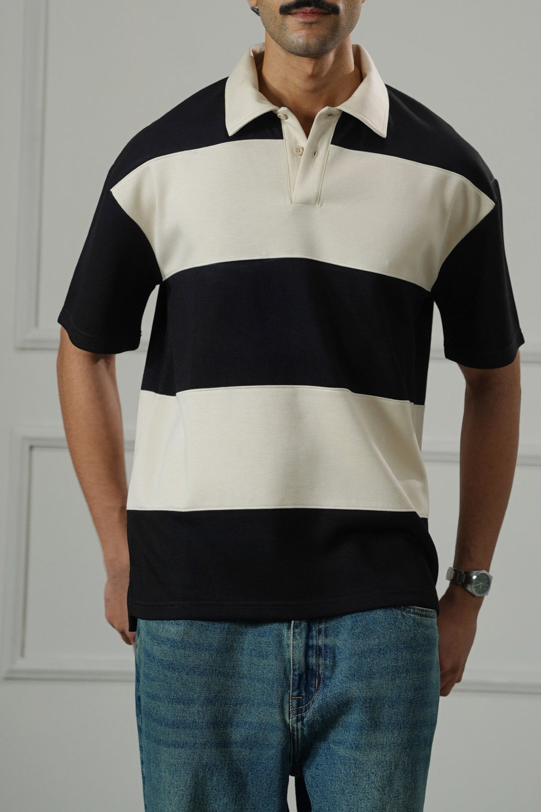 BLACK SOFT RUGBY POLO