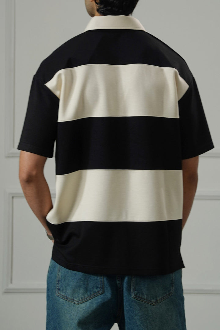 BLACK SOFT RUGBY POLO