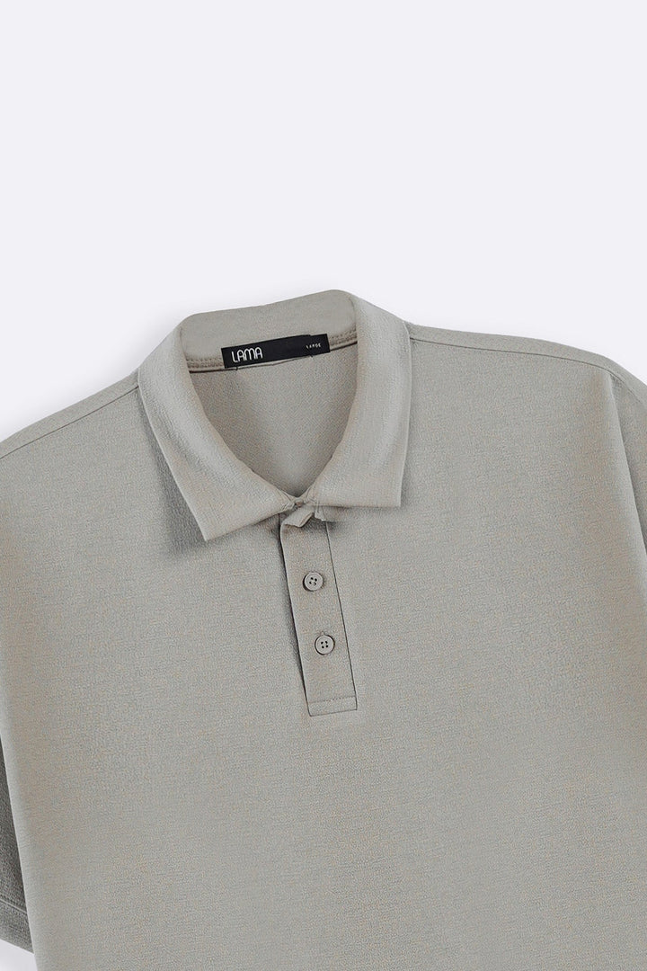 LIGHT GREY TENCEL COTTON POLO