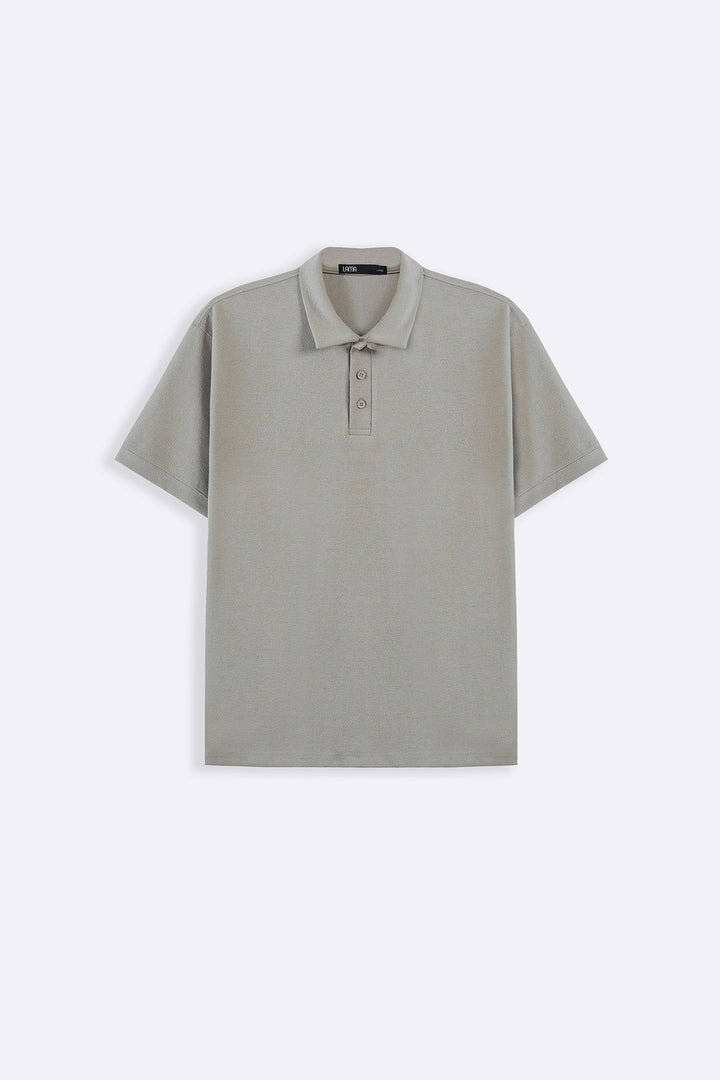 LIGHT GREY TENCEL COTTON POLO