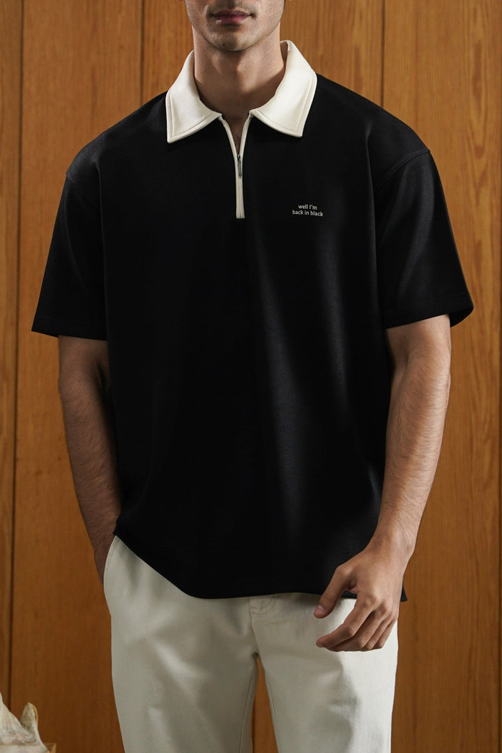 BLACK BACK IN BLACK POLO