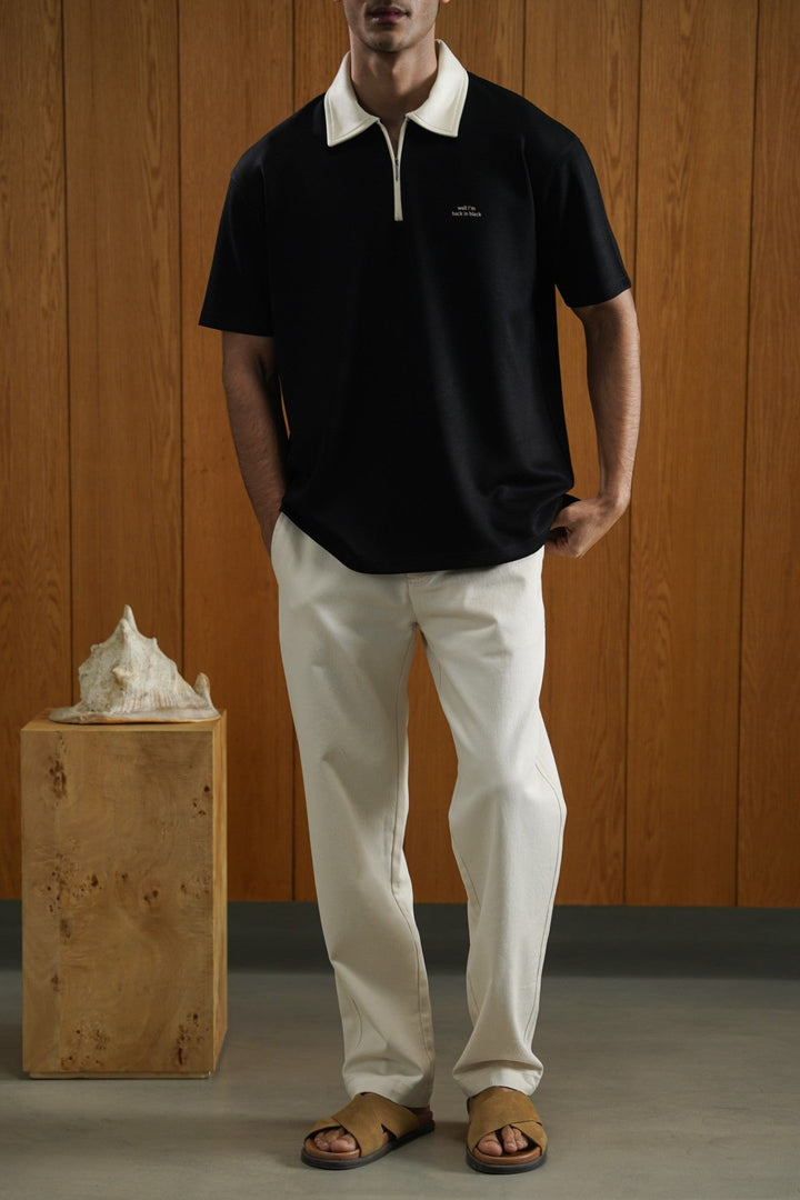 BLACK BACK IN BLACK POLO