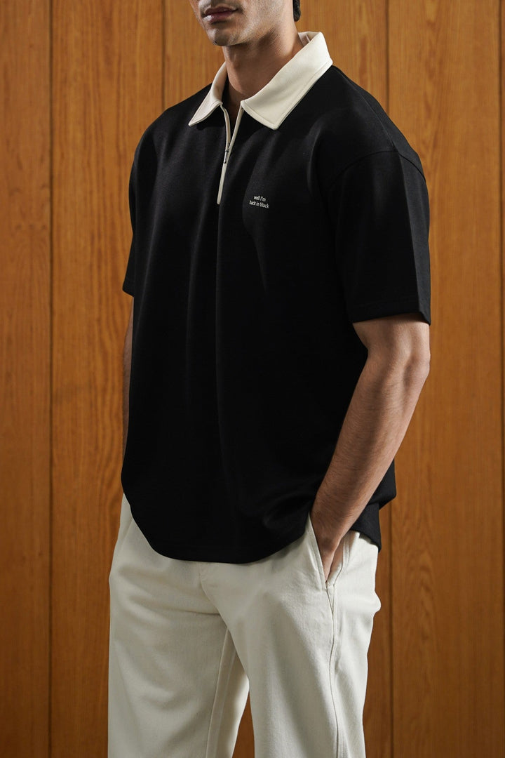 BLACK BACK IN BLACK POLO