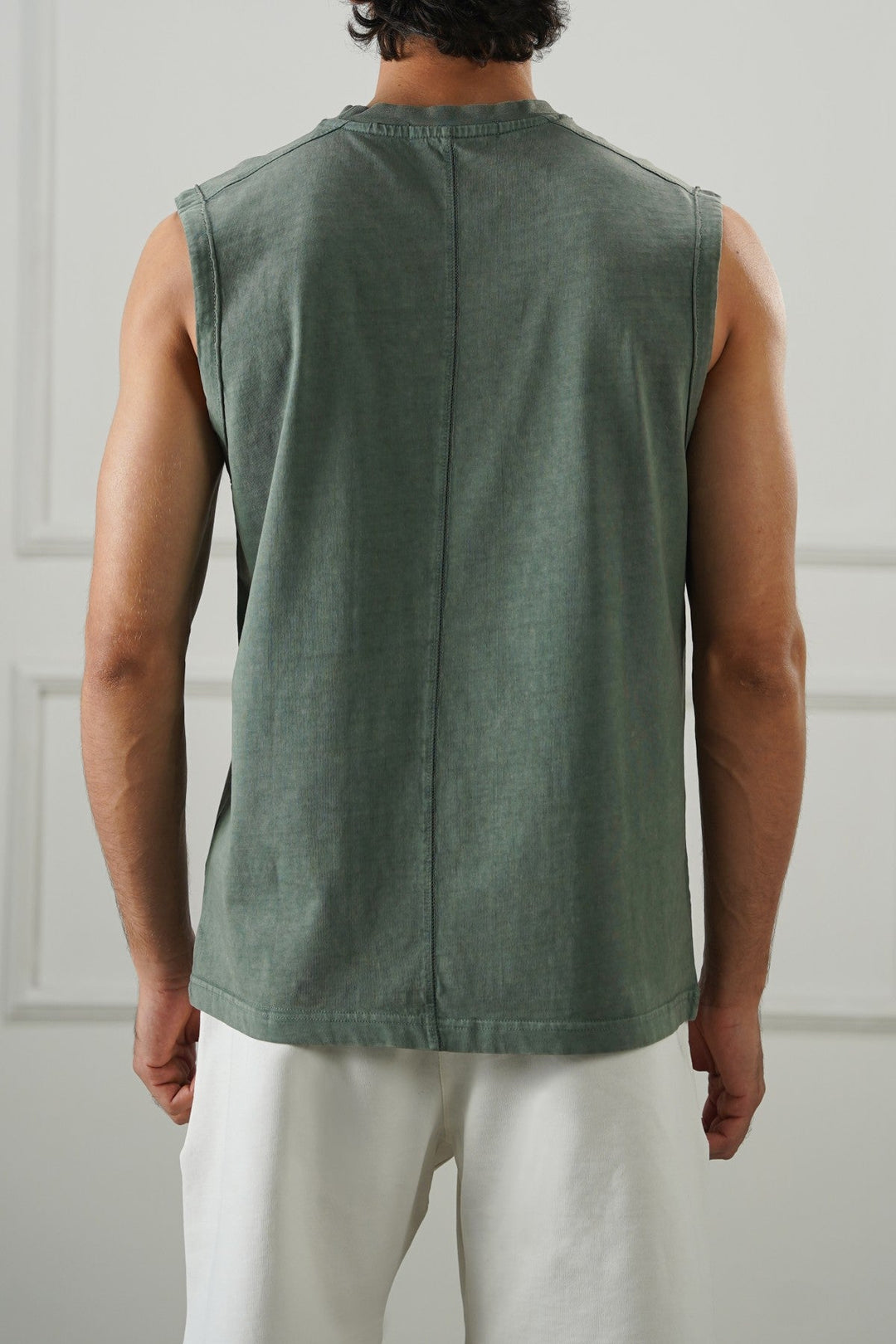 OLIVE WASHED EFFECT TANK TOP