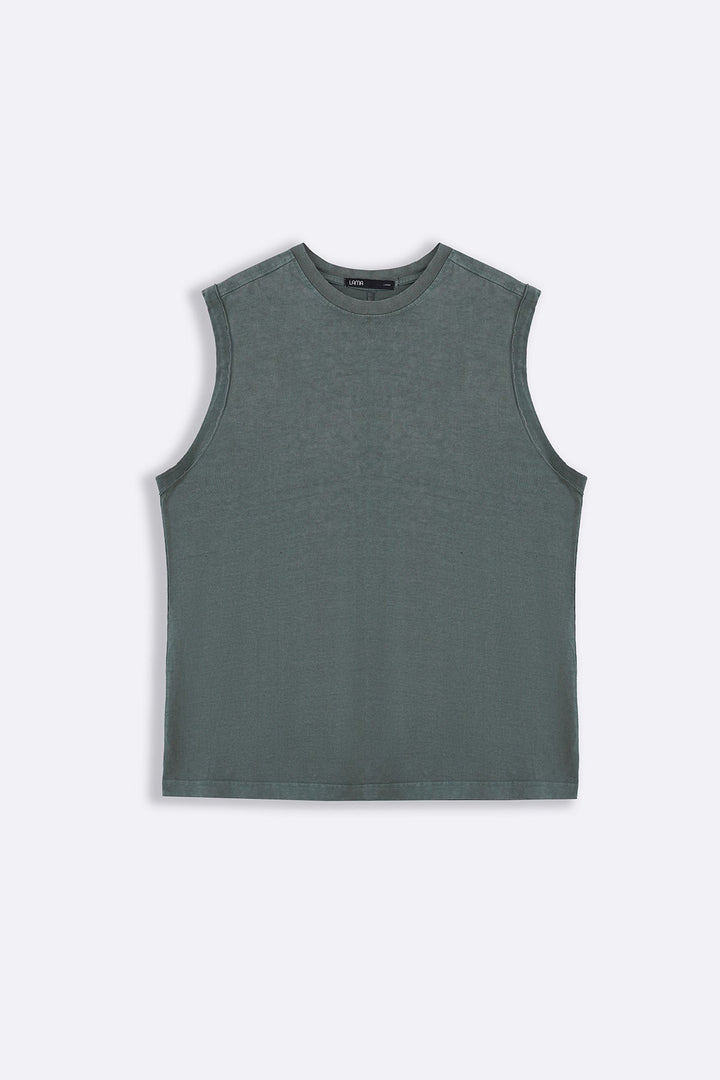 OLIVE WASHED EFFECT TANK TOP