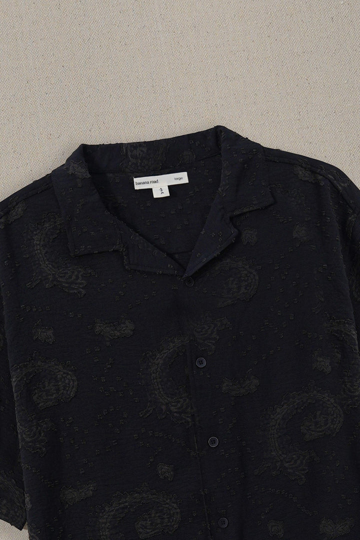 BLACK SHADOW TEXTURED SHIRT