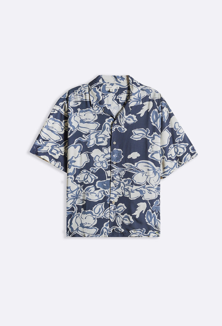 BLUE INK BLOOM SHIRT
