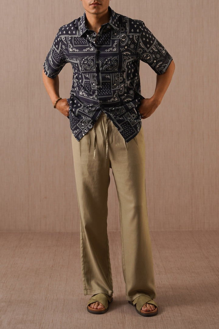 NAVY PAISLEY PRINTED SHIRT