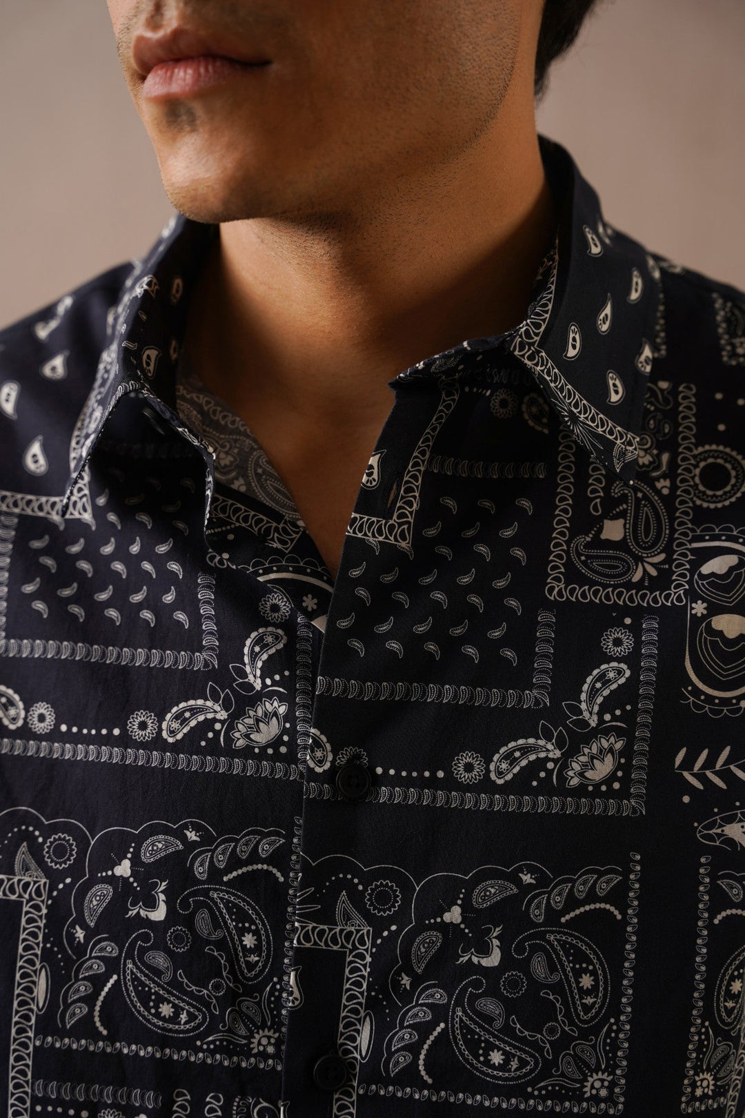 NAVY PAISLEY PRINTED SHIRT