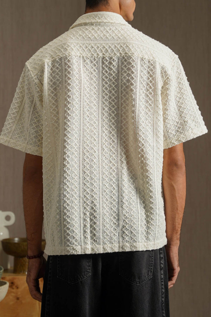 OFF WHITE TEXTURED RESORT SHIRT