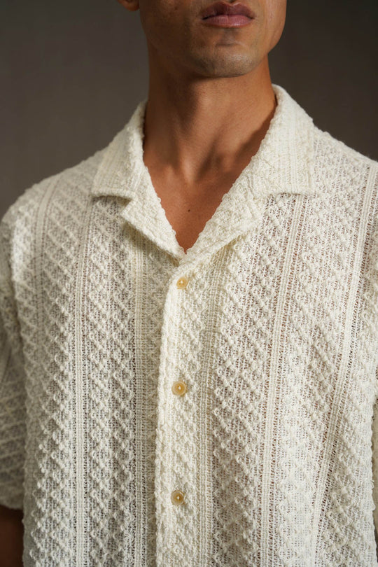 OFF WHITE TEXTURED RESORT SHIRT