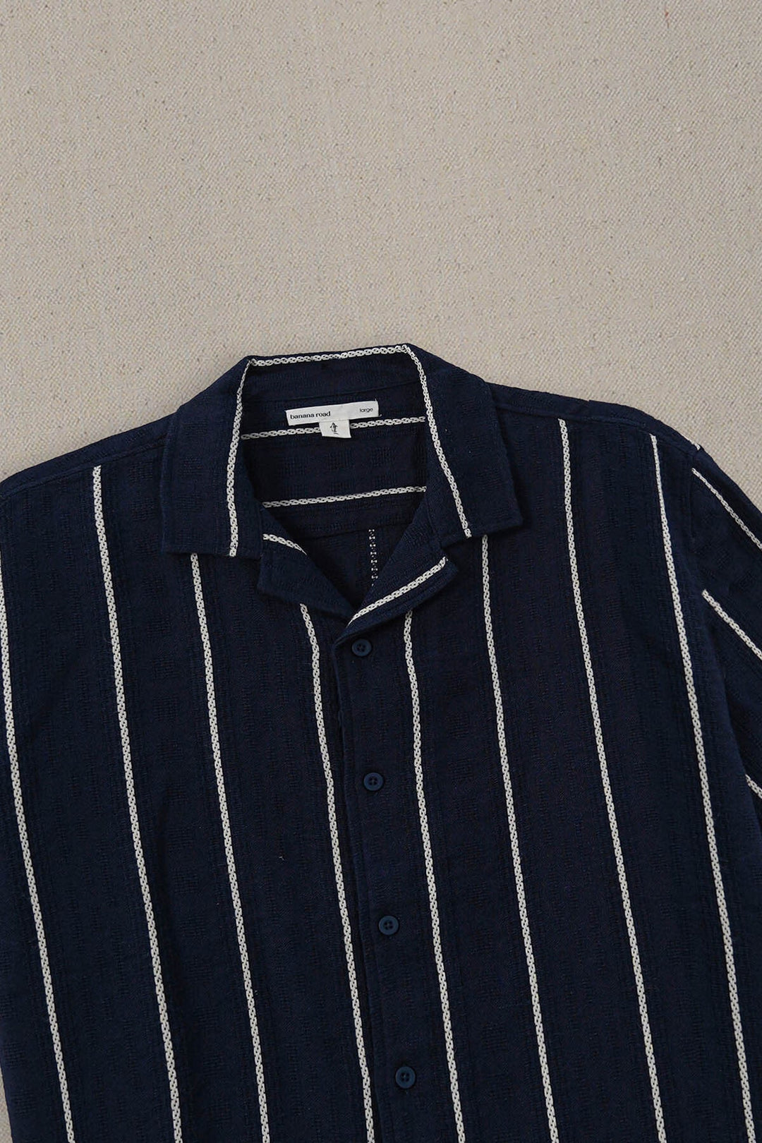 NAVY CONTRAST STRIPE SHIRT