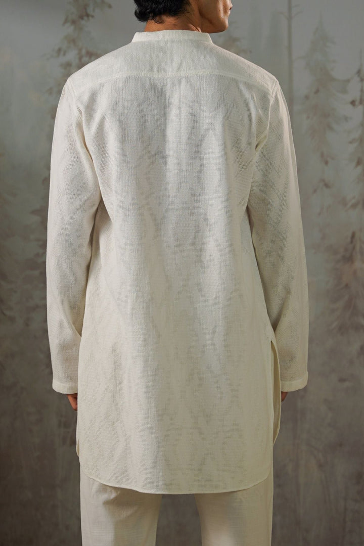 OFF WHITE TEXTURED JACQUARD SHIRT