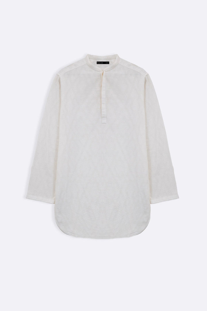 OFF WHITE TEXTURED JACQUARD SHIRT