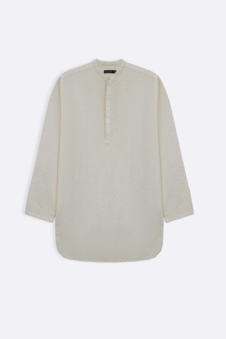 OFF WHITE TEXTURED GEOMETRIC SHIRT