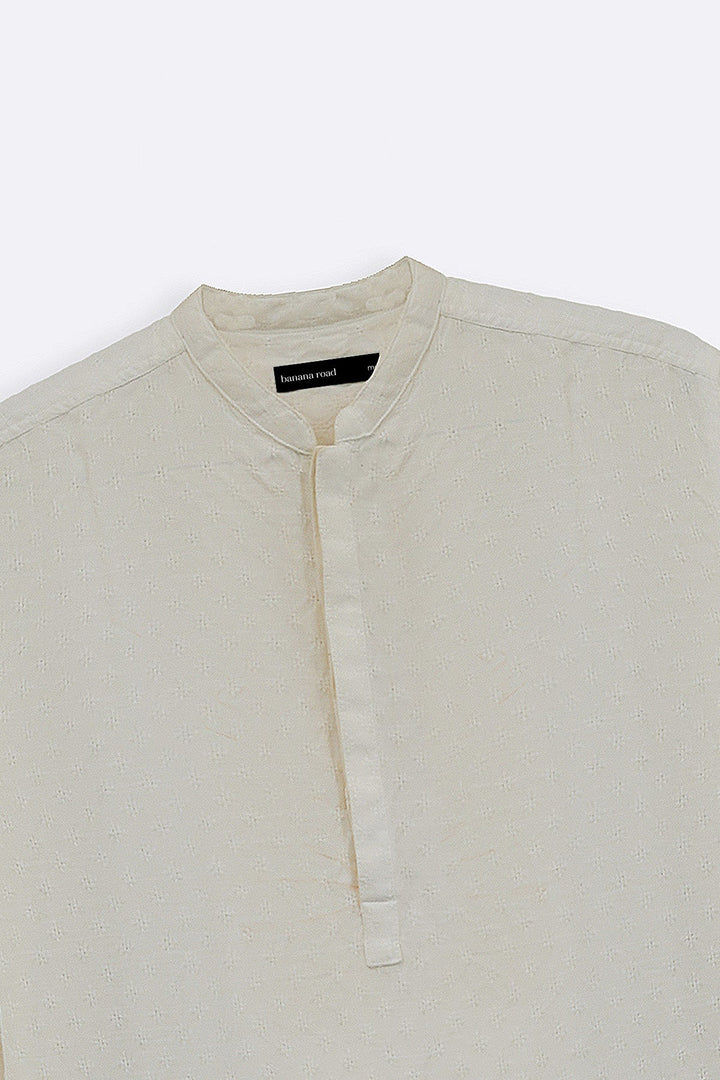 OFF WHITE TEXTURED GEOMETRIC SHIRT