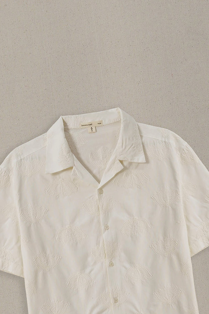 OFF WHITE LOTUS EMBROIDERED SAFARI