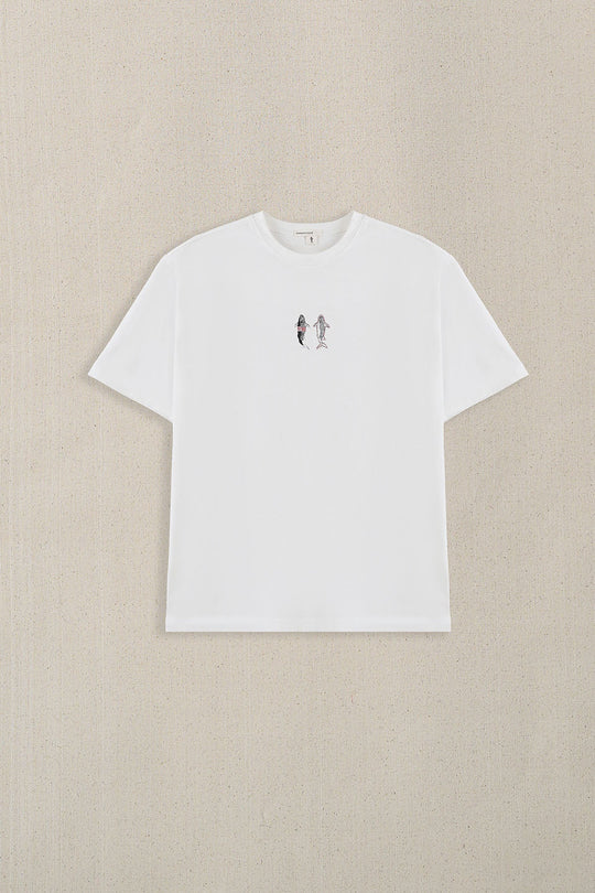 OFF WHITE FISH MARKET TEE