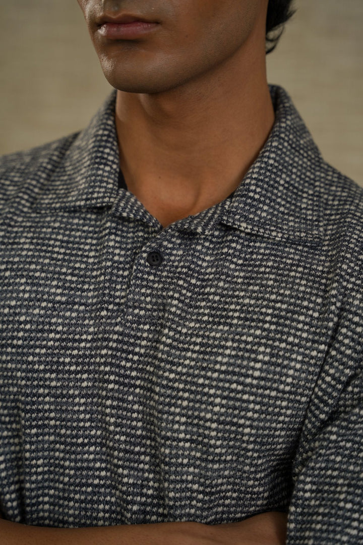 GREY LUXE KNIT POLO