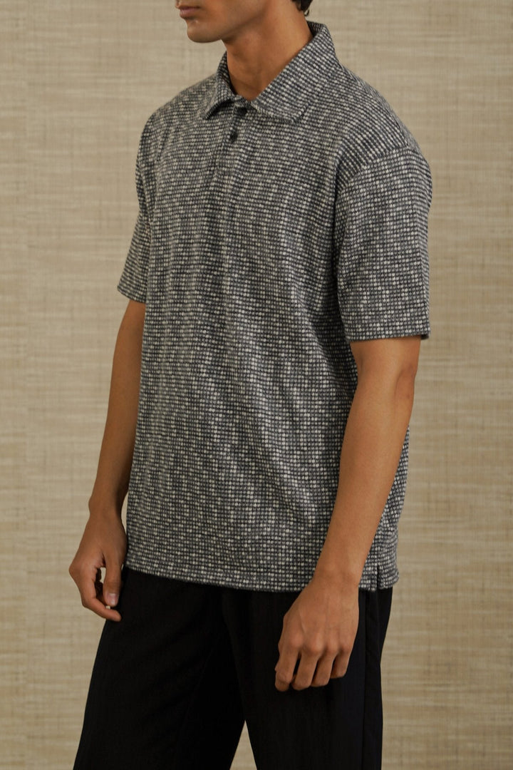 GREY LUXE KNIT POLO