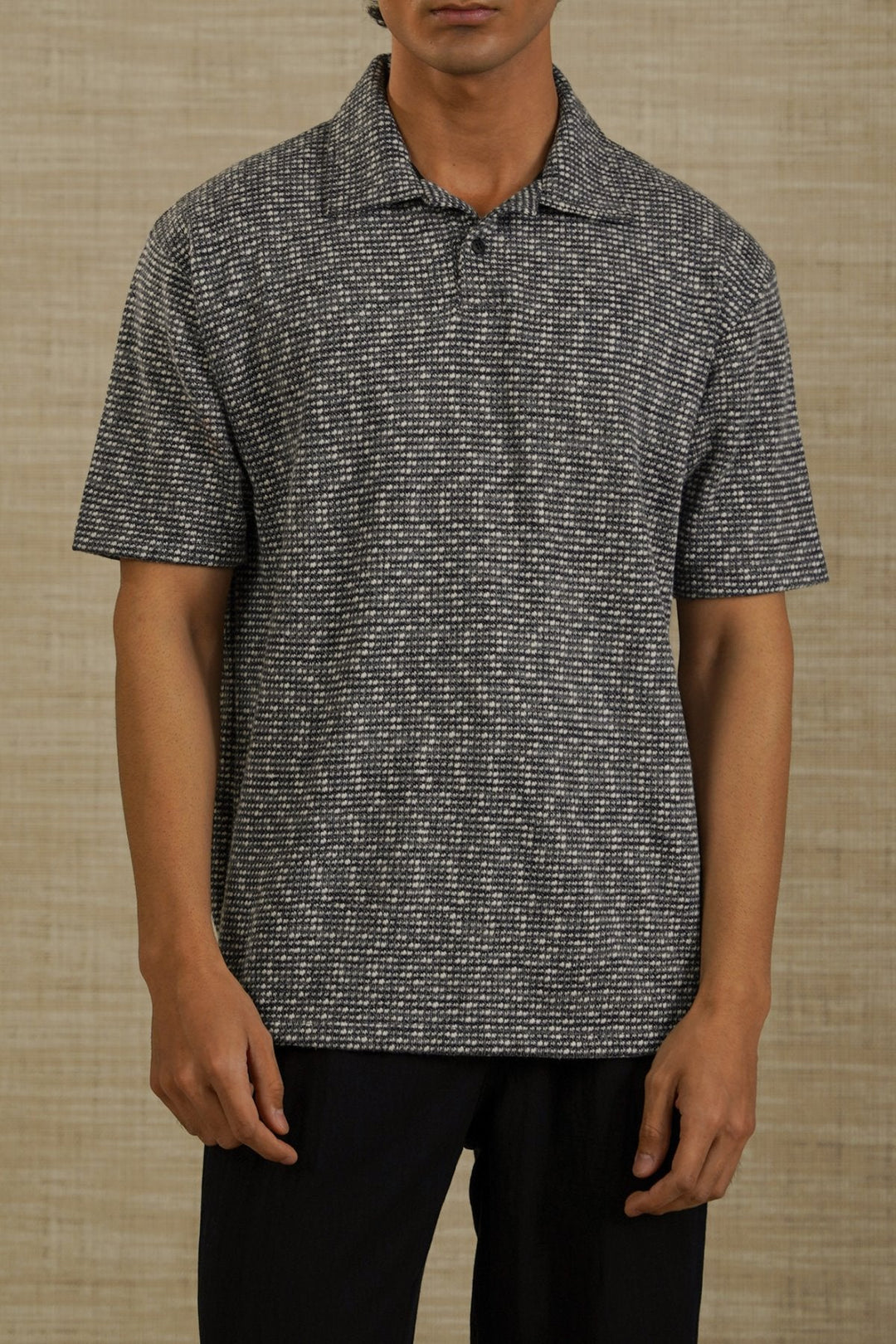 GREY LUXE KNIT POLO