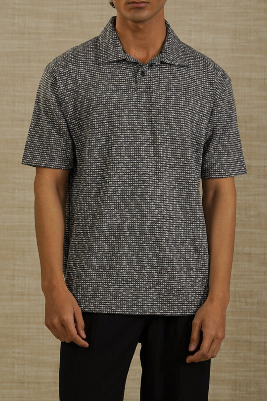 GREY LUXE KNIT POLO