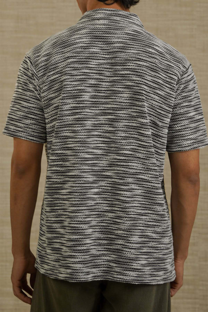 BLACK BOUCLE SAFARI SHIRT