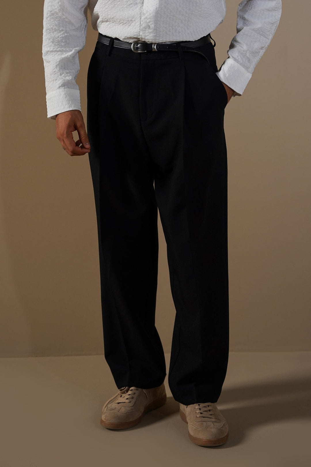 BLACK CLASSIC SUIT TROUSERS