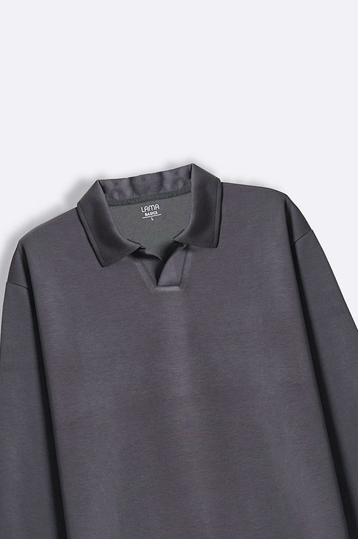 CHARCOAL JOHNNY COLLAR POLO