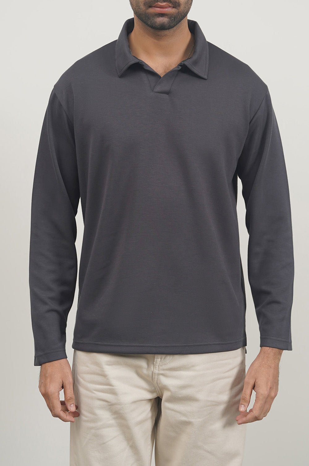 CHARCOAL JOHNNY COLLAR POLO