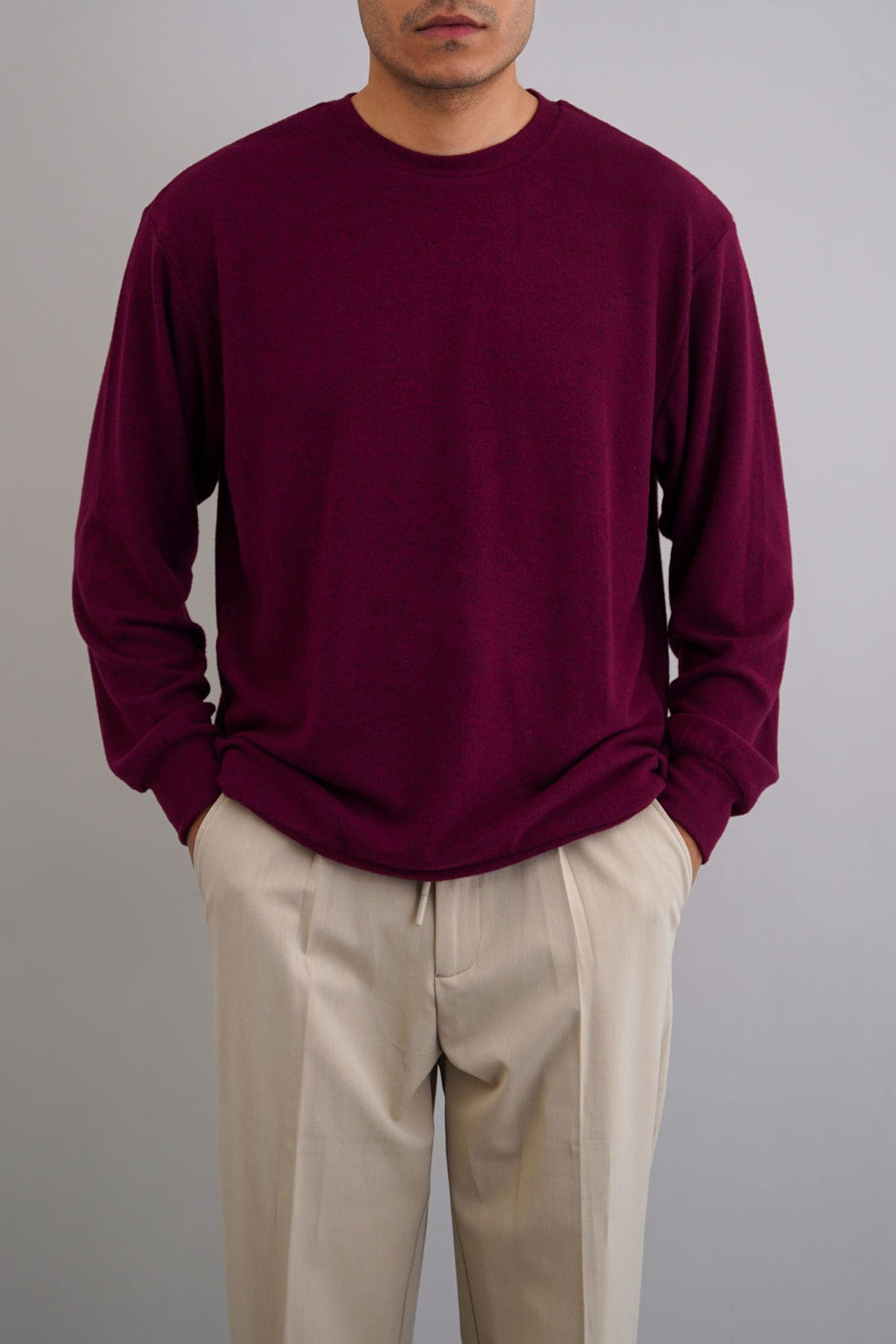 BURGUNDY BASIC SWEATSHIRTS