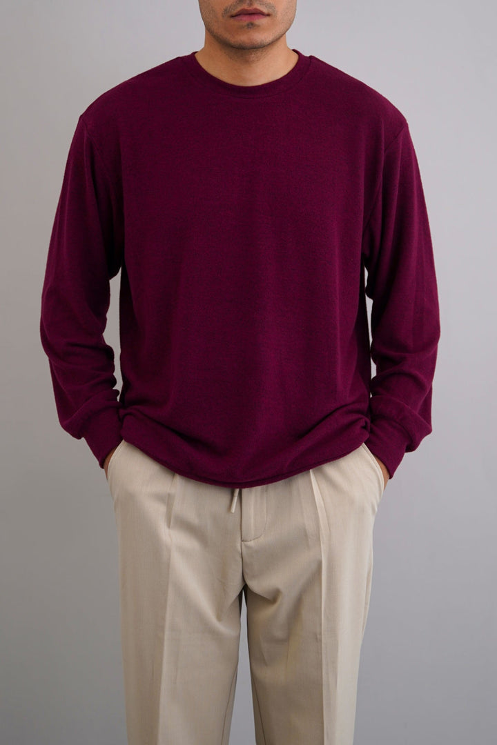 BURGUNDY BASIC SWEATSHIRTS