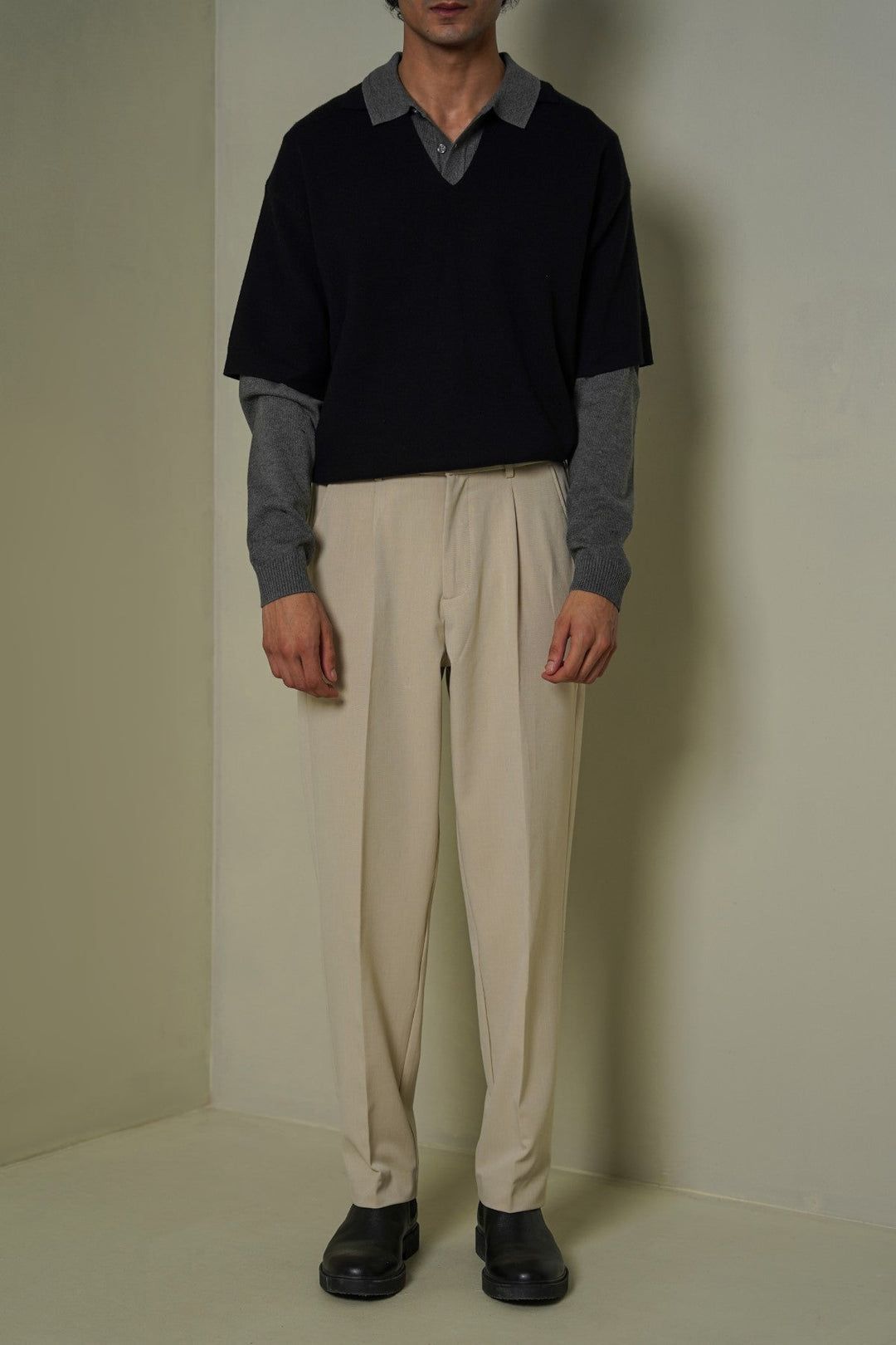 BEIGE TAILORED EASY PANTS