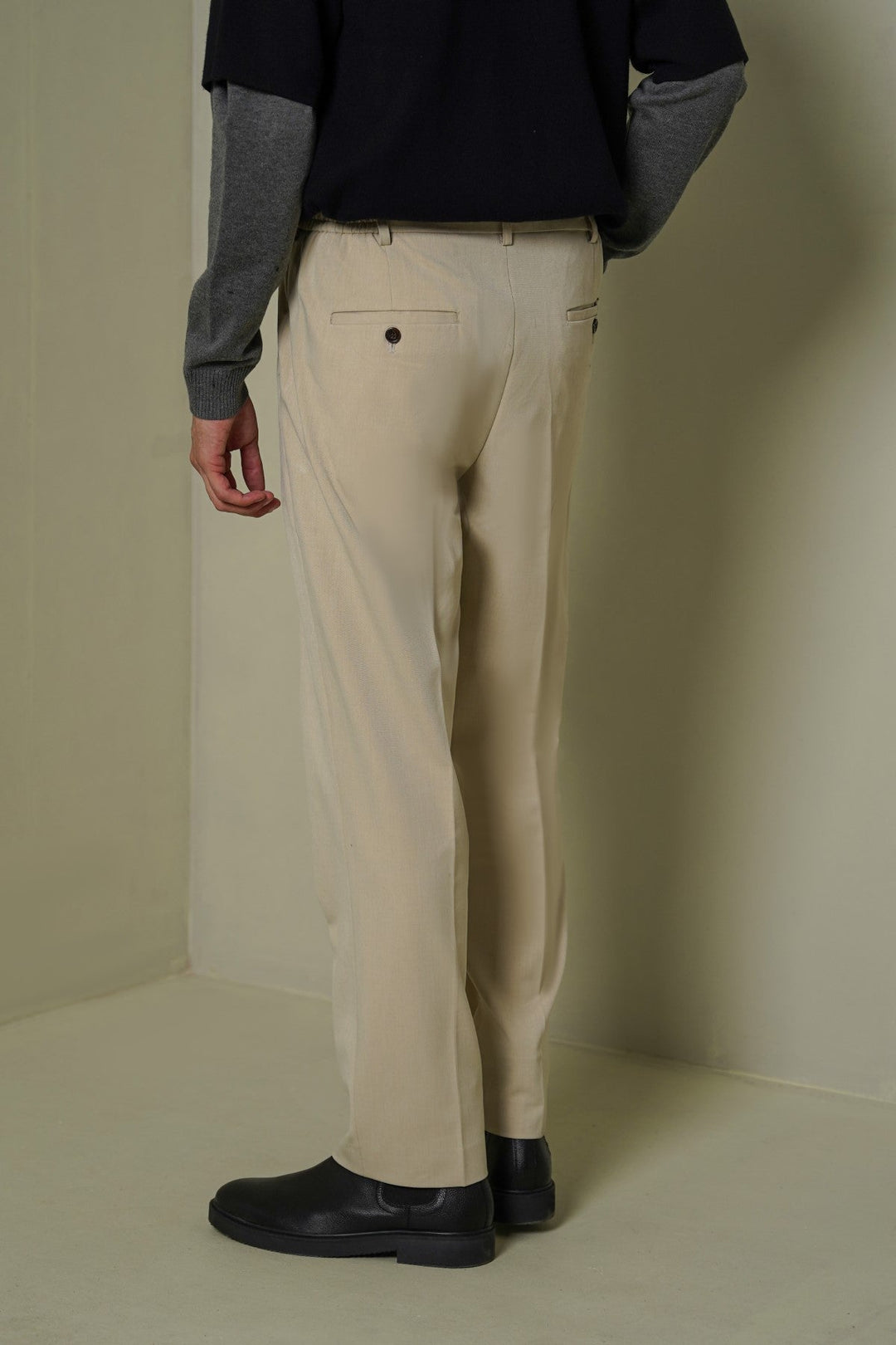 BEIGE TAILORED EASY PANTS